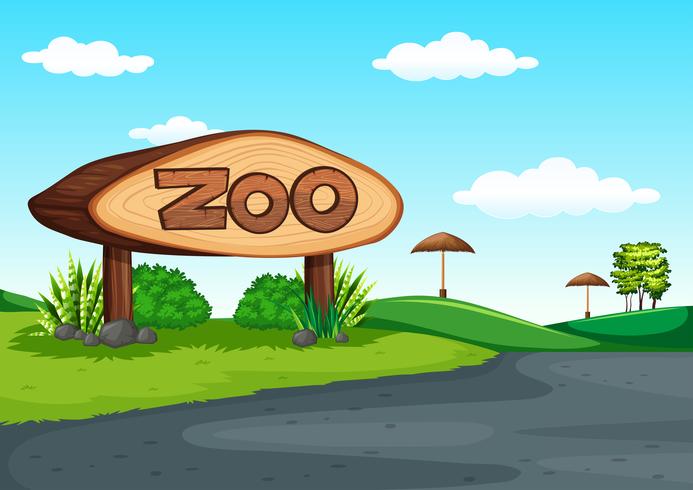 Scene of zoo without animal vector