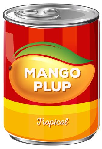 Lata de mango tropical plup vector