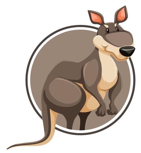 A kangaroo on circle template vector