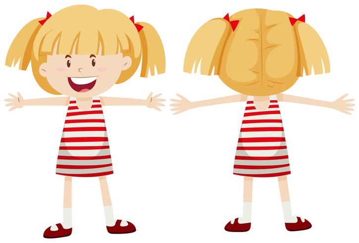 Little girl with front and back view 297210 Vector Art at ...