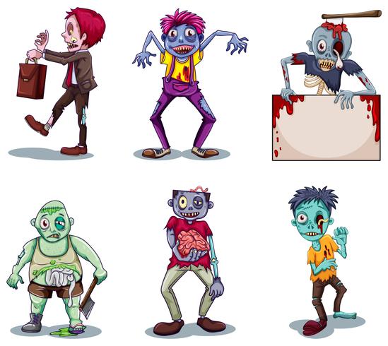 Zombies de miedo vector