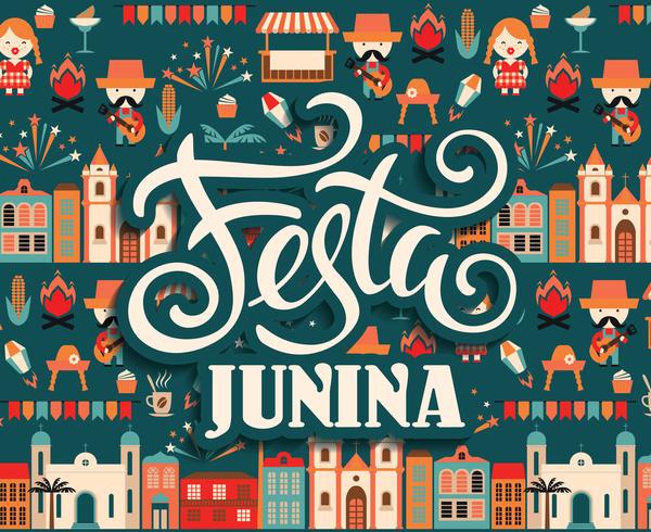 Fiesta latinoamericana, la fiesta de junio de Brasil. vector