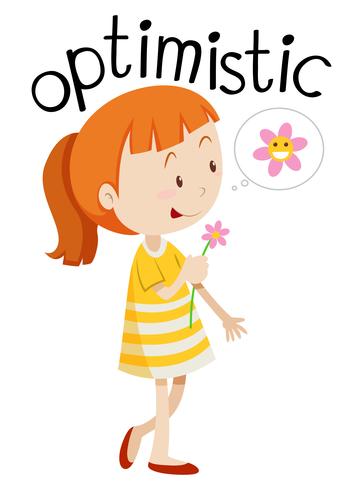 Young optimistic girl white background vector