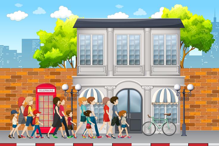 People walking on the street vector