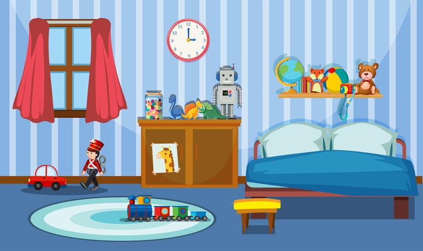 A cute bedroom template vector