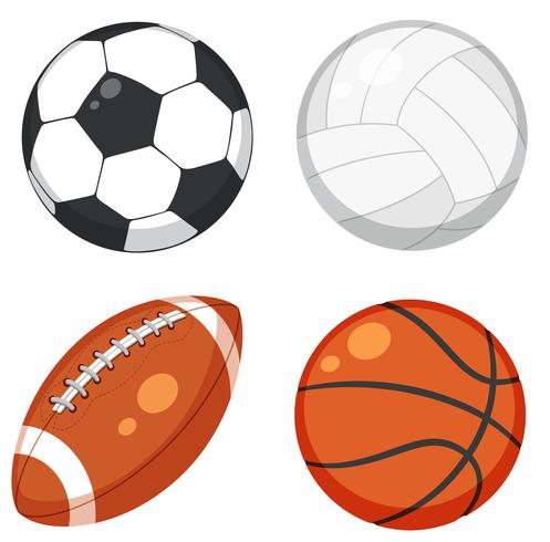 Set of ball on white background vector