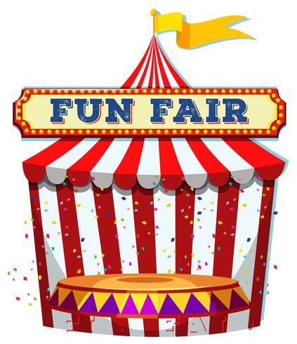 A Fun Fair Tent on White Background vector