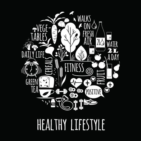 Healthy lifestyle vector illustration.