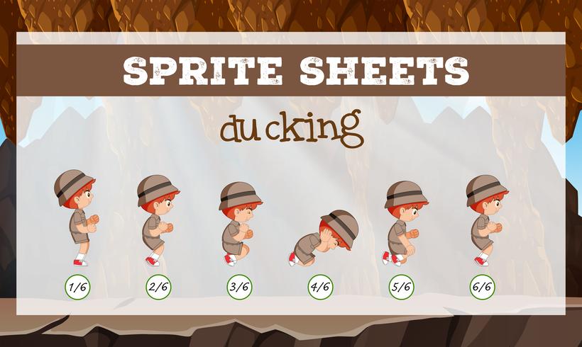 Sprite sheets ducking template vector