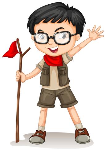 A Boy Scout on White Background vector