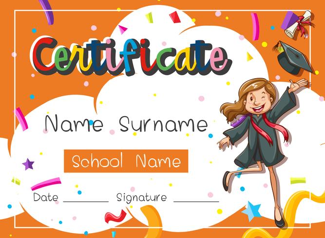 Young students Certificate  vector