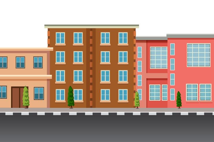 A flat town city landscape vector