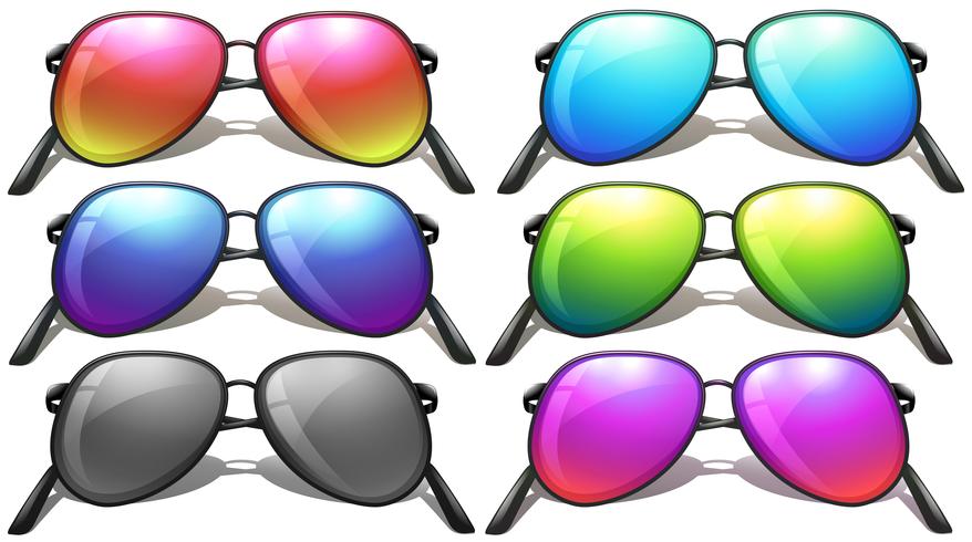 Set of different designs of sunglasses vector