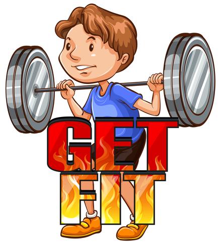 Get fit logo with athlete vector