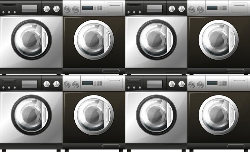 Washing machines in black and white vector