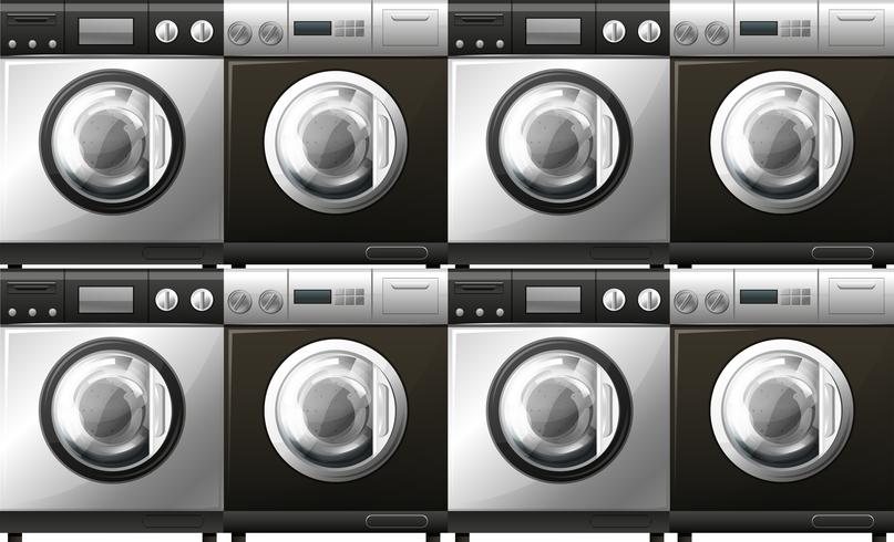 Washing machines in black and white vector