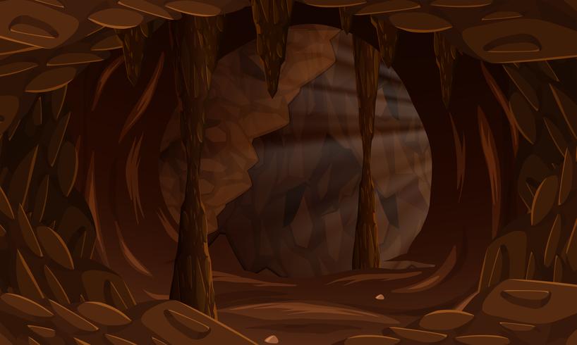 Un oscuro paisaje de cuevas. vector