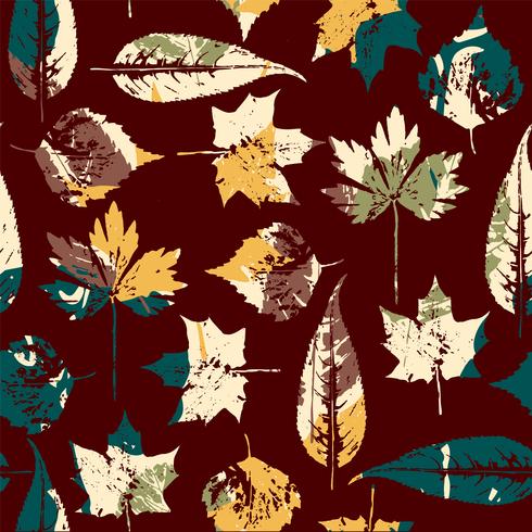 Abstract autumn seamless pattern with leaves. vector