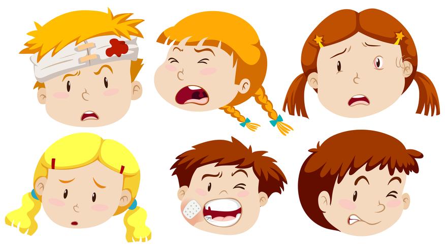 Boys and girls being hurt vector