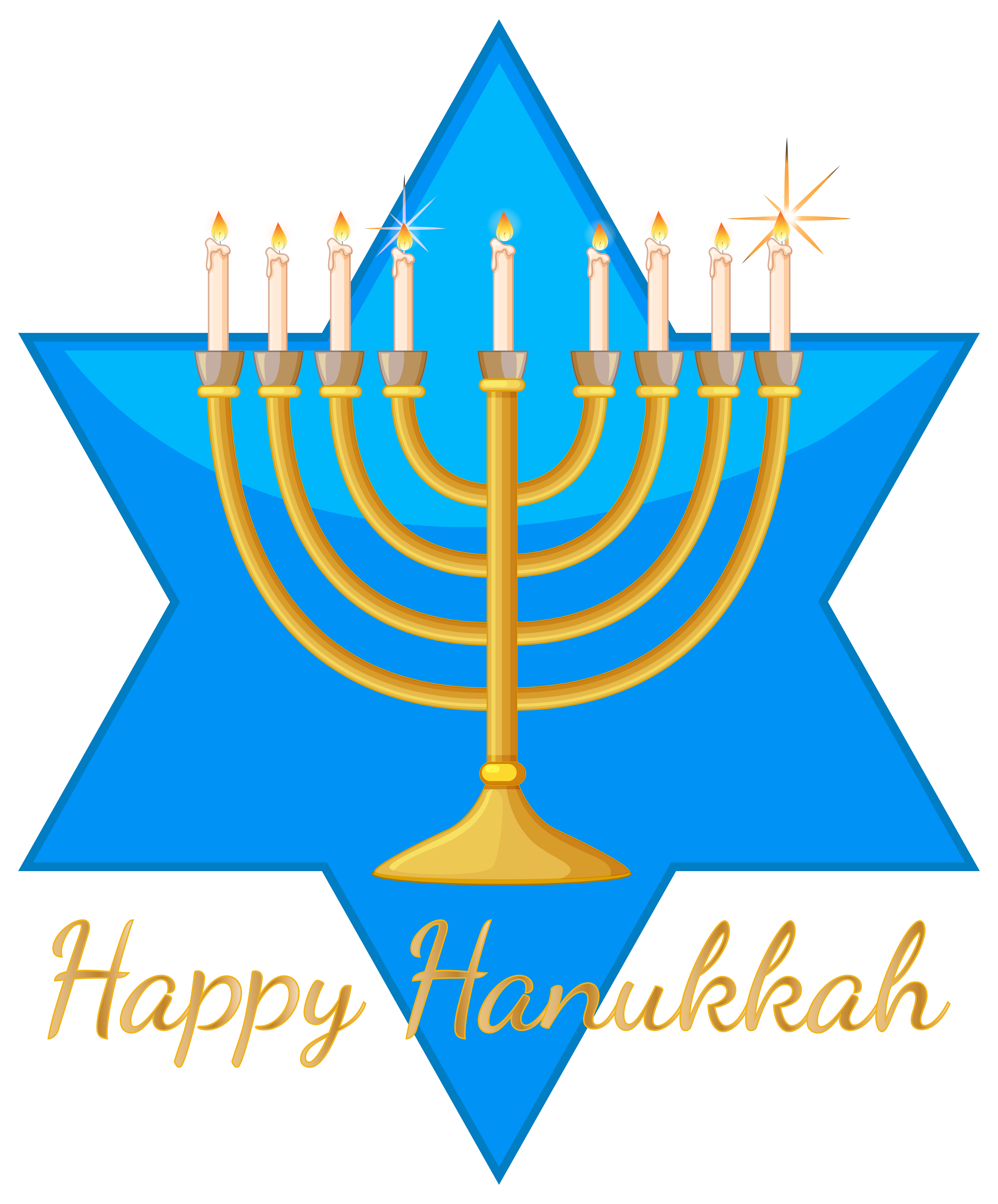 Download the Happy Hanukkah card template with blue star and lights 297581