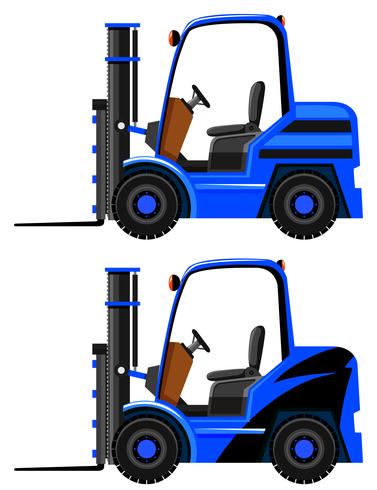 Two designs on blue forklifts vector