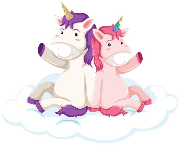 Cute unicorn on white background vector