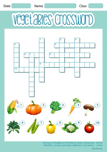 Un concepto vegetal de crossord. vector