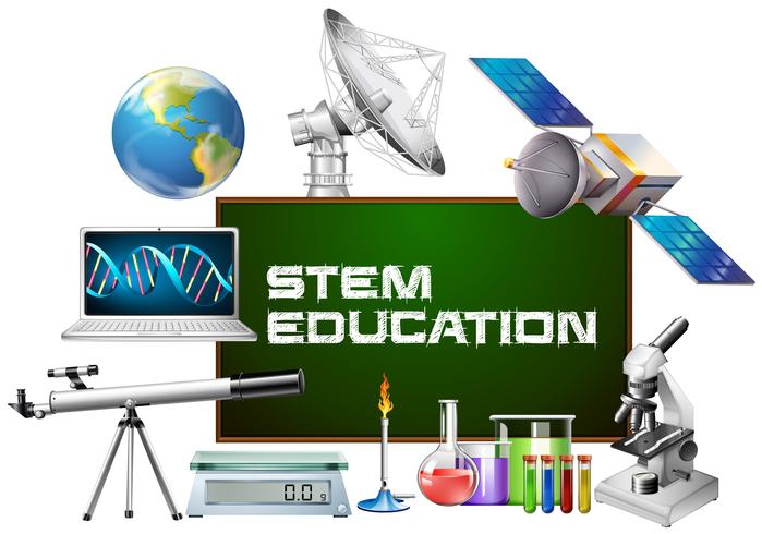 Stem education on board and different devices - Download Free Vector Art, Stock Graphics & Images