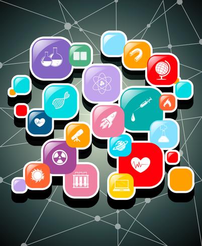 Infographic with science and technology symbols vector
