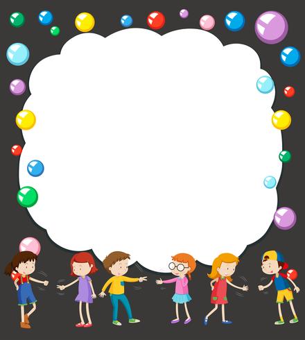 Border template with kids in background vector