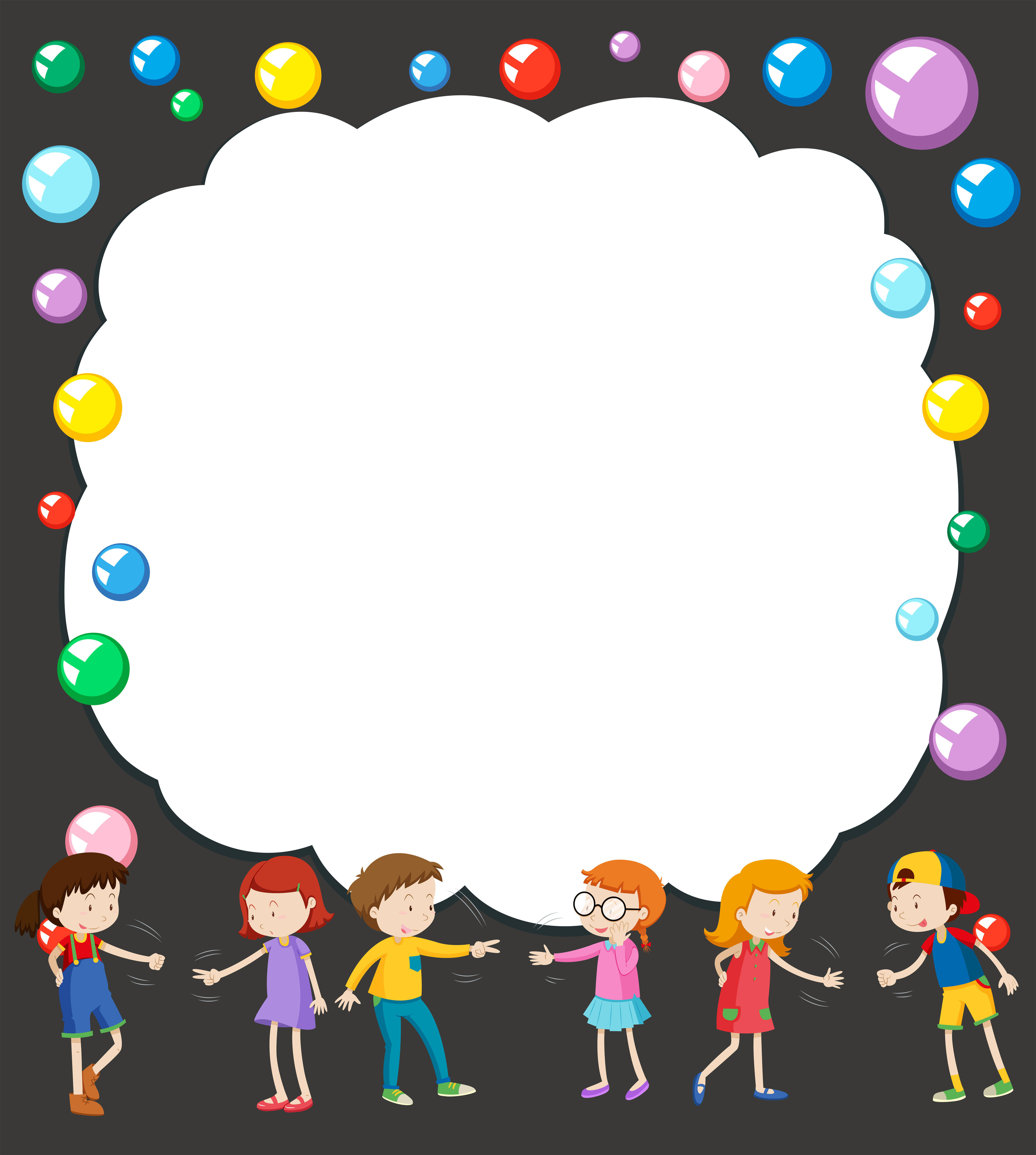 Border template with kids in background 297690 Vector Art at Vecteezy