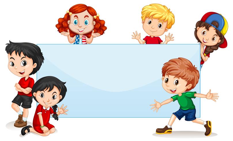 International kids blank banner vector