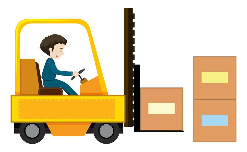 A Man Driving Forklift vector