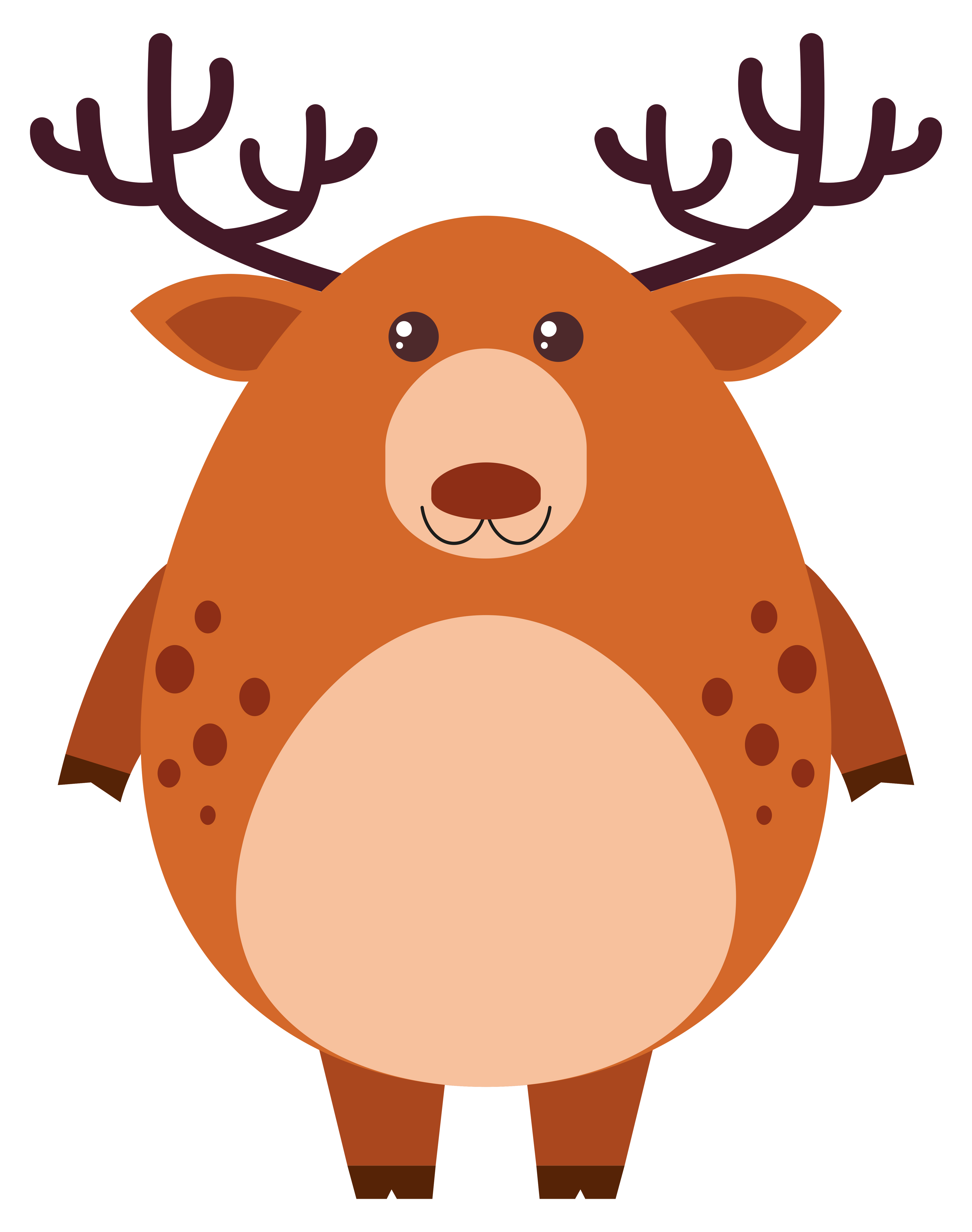 Download Cute deer on white background - Download Free Vectors, Clipart Graphics & Vector Art
