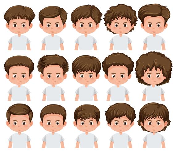 Set of different male character vector