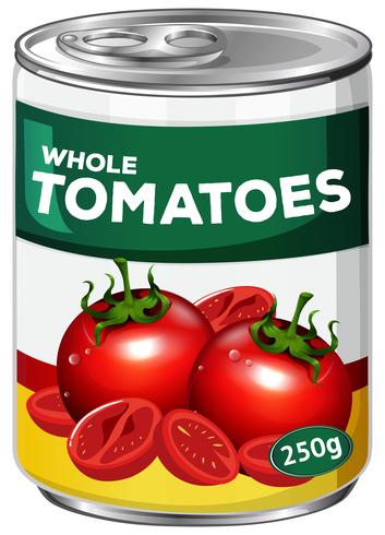 Una lata de tomates enteros vector