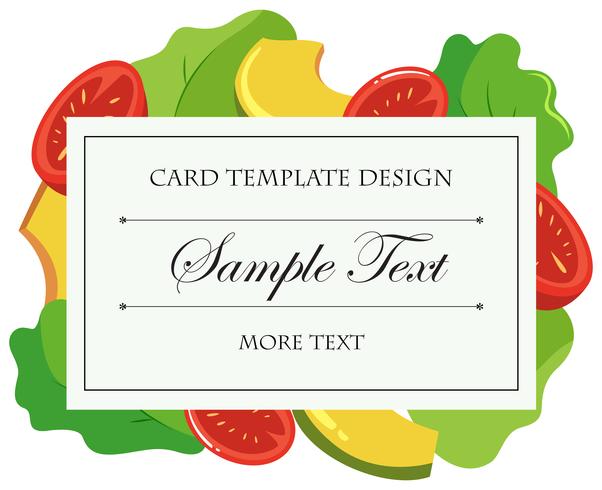 Card template with vegetables vector