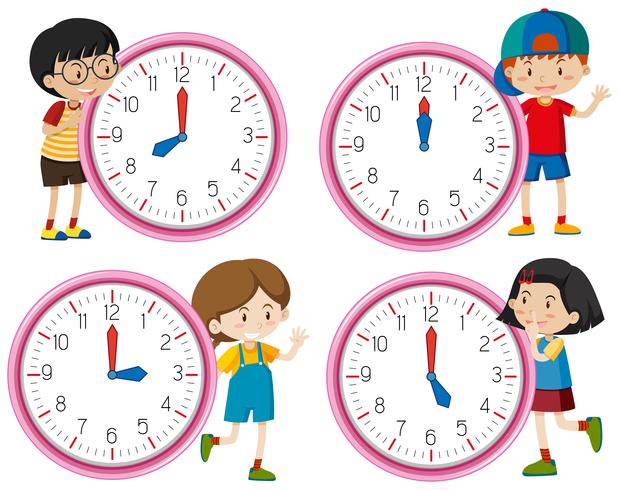 Reloj con carácter infantil. vector