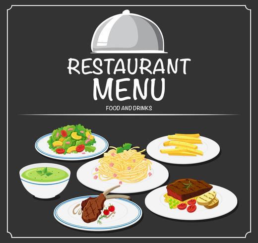 Foon on the restaurant menu vector