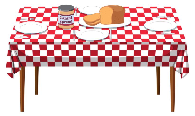 A Breakfast Table on White Background vector