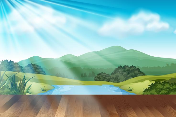 Background scene with park at daytime vector