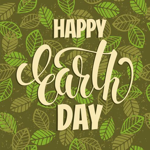 Earth Day concept with hand draw lettering. vector