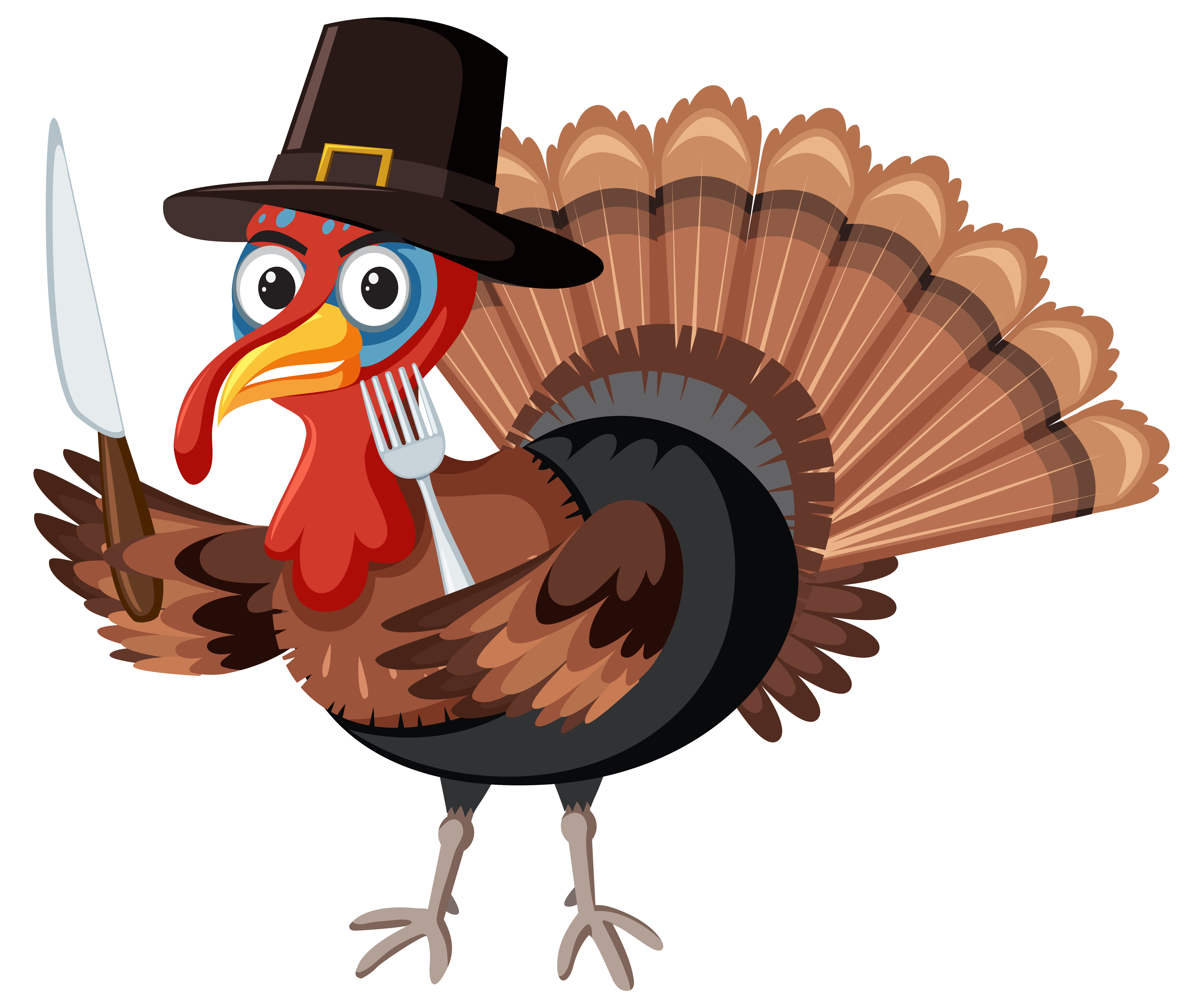 Thanksgiving turkey character on white background 297836 Download Free Vectors Clipart