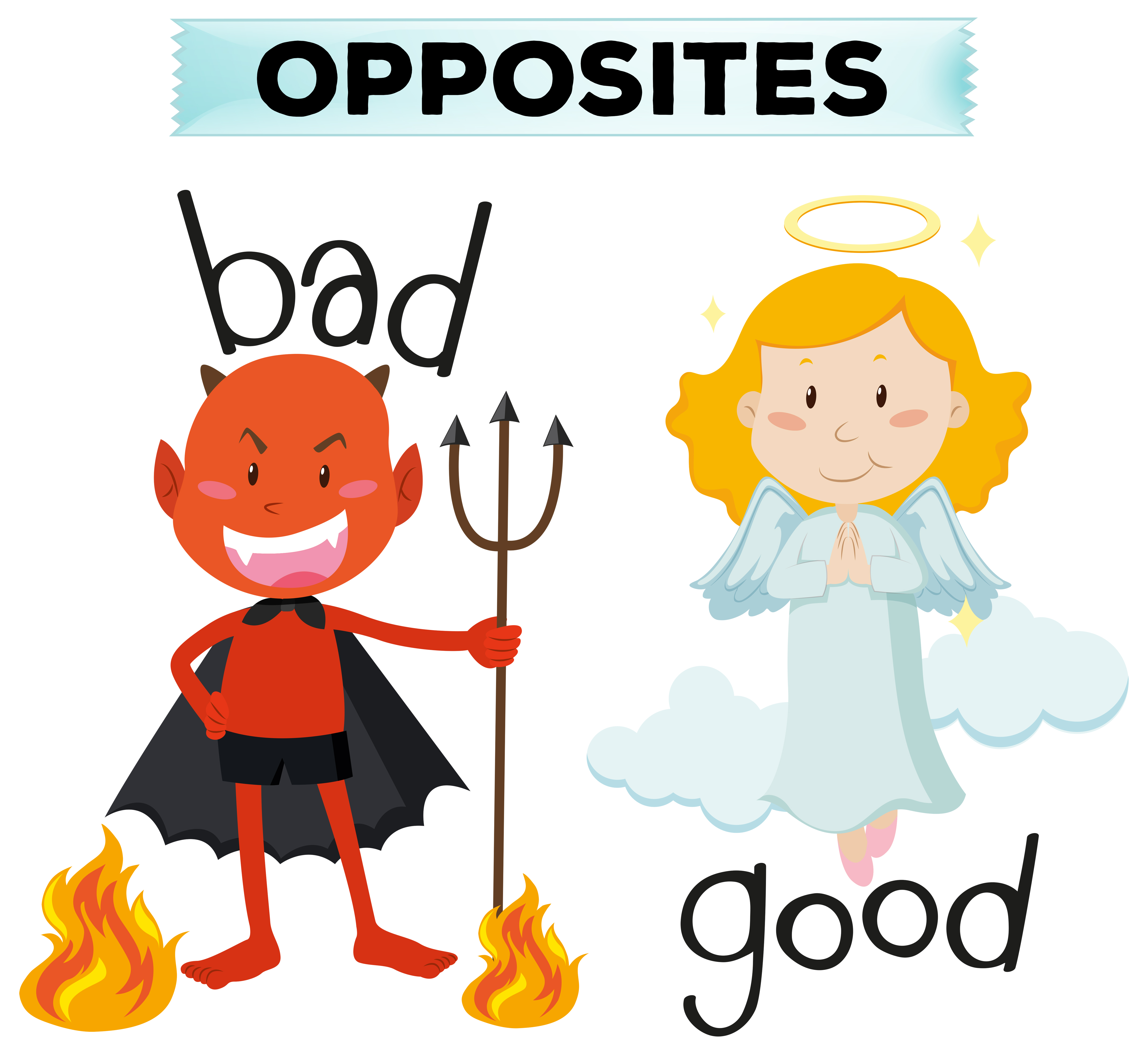 Opposite Words With Bad And Good 297855 Vector Art At Vecteezy