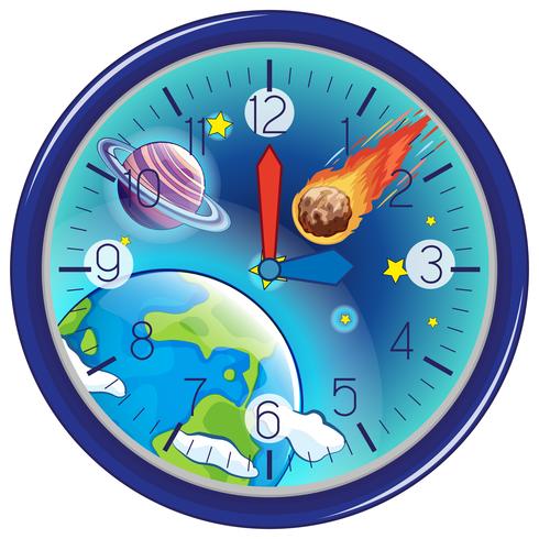 Galaxy clock white background vector