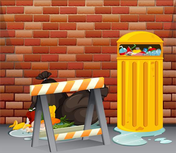 Scene with dirty trash on the floor vector