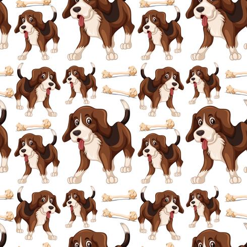 Beagle dog seamless pattern vector