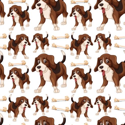 Perro beagle de patrones sin fisuras vector