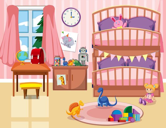 Un fondo de dormitorio infantil vector