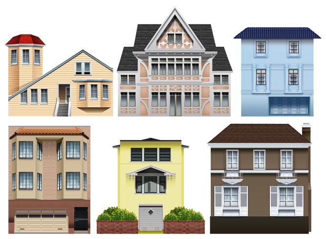 Diferentes diseños de casas. vector